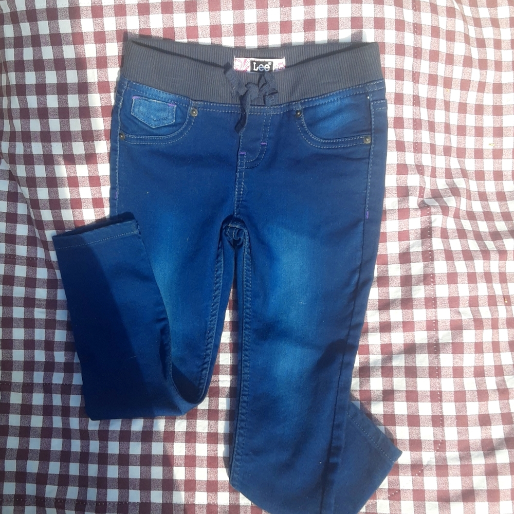 🍀3/15 Lee Girls blue Jeans Size 5T - Picture 5 of 5